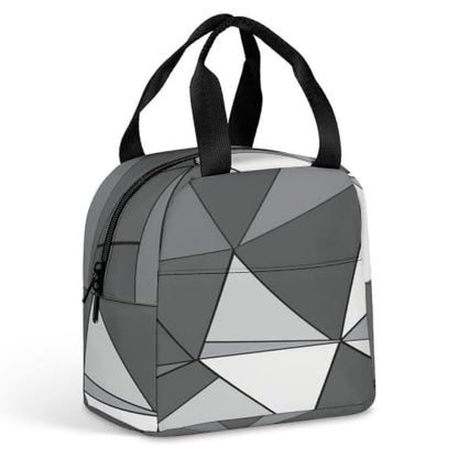 Stylish Geometric Insulated Lunch Bag for Women Men, Large Capacity Thermal Lunch Tote Bag with Handle - color: Stylish Geometric
