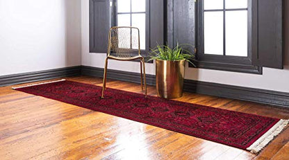 Unique Loom Tekke Collection Area Rug - Sheibani (2' 7" x 10' Runner, Red/ Black) - size: 2'7" x 10' (Runner)