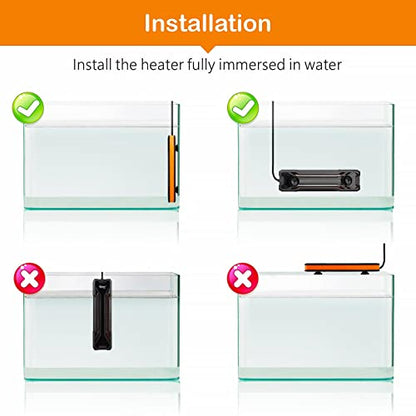 hygger Aquarium Heater 300W/500W/800W/1000W, Submersible Fish Tank Heater | with Digital LED Controller and Intelligent Leaving Water Automatically Stop Heating System, for Freshwater and Saltwater - size: 500W for 65-135 Gallon