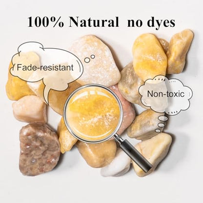 Natural Pea Gravel Pebbles for Plants, Fish Tank Gravel, Small Rocks for Outdoor Landscaping, Terrarium, Fish Tank, Home Decoration (10 Pounds, 1/5-3/5 inch, Yellow)