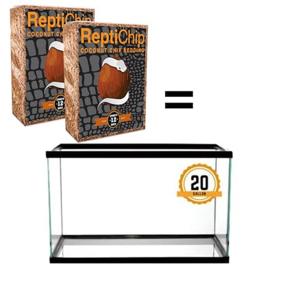 ReptiChip Reptile Bedding Loose Coconut Chip 12 Quart 2 Pack Coco Husk Substrate Mulch for Snake Habitat, Ball Python Terrarium, Turtle Tanks, Tortoise Enclosure