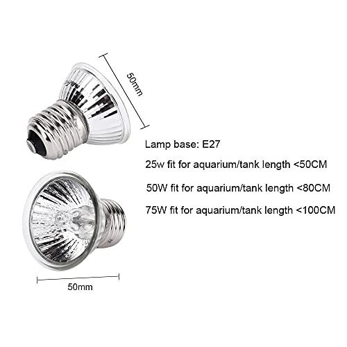 50W UVA UVB Reptile Light Bulb Habitat Basking Heat Full Spectrum Sun Lamp Turtle Tank Accessories Sunbathe for Lizard Amphibians Turtle Heat Lamp, (3-Pack)