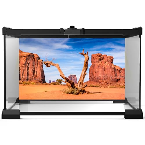 Reptile Habitat Background Desert Clear Blue Sky Backdrop Sandstone Rock Mountain Scenery Terrarium Background Aquarium Background Durable Polyester Background Vinyl 24x12in - color: Gobi Tan, size: 24(W)x12(H)inches/ 60(W)*30cm(H)