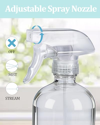 2 Pack 360° Glass Spray Bottles with Silicone Sleeve Black&White | 360° Inverted Spray Nozzle, Gravity Ball Designed for Cleaning Crack & Crevice, Leak-proof and Pressure-Resistant Design - color: Black&White