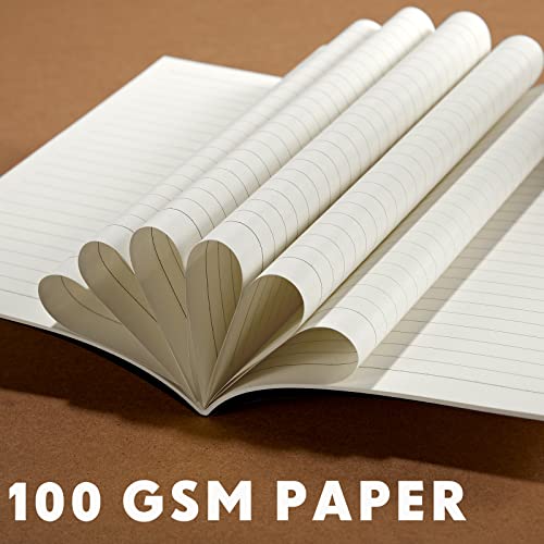 100 Pcs Journals Notebooks Bulk - Kraft Softcover A5 Small Notebooks 5.5 Inch x 8.3 Inch Notepads with 60 Page 30 Sheet for Writing Sketch Travel Office Supplies(Black, Brown,Lined) - color: Black, Brown, style: Lined