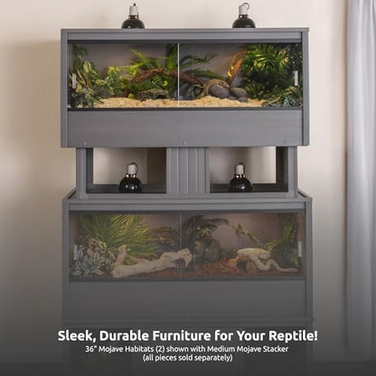 New Age Pet ECOFLEX Medium Grey Mojave Stacker for Reptile Habitats | 10 Year Limited Manufacturer's Warranty | Stackable Design, Accommodates Lighting Set-Up - color: Grey, size: Medium