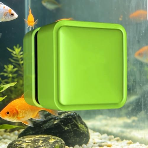 Aquarium Magnet Glass Cleaner Small Brush Scrubber Remover | Fish Tank Cleaning Tools for Home Kitchen Living Room Saltwater Algae Turtle Reptile Terrarium Water Wall Betta Fish Tank - color: Green