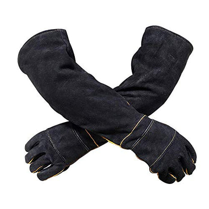 YBB Animal Handling Anti-bite/Scratch Gloves for Dog Cat Bird Parrot Pet (Black) - color: Black