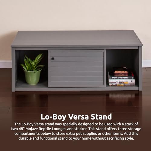 New Age Pet Lo‑Boy Versa Stand for Reptile Terrariums, Low-Profile ECOFLEX Cabinet for Stacked Large, 48" Mojave Reptile Habitats, Grey - color: Grey