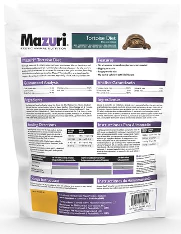Mazuri | Tortoise Diet | 1.25 Pound (1.25 LB) Bag (Pack of 2) - size: 20 Ounce (Pack of 2)