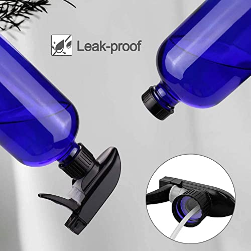 Worldgsb Glass Spray Bottles, 16oz Blue Glass Spray Bottles with Labels & Adjustable Nozzle, Reusable Containers for Cleaning, BBQ, Food, Plants, Alcohol, Essential Oils(1 Pack) - color: Blue, style: 1 Pack