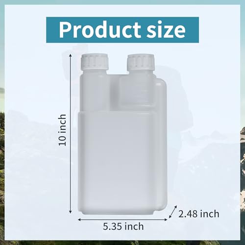 2 Pack Standard Squeeze Shot Bottle with 16oz Measuring Bottle 0.84oz(25ml) Shot Glass Chamber Dispenser for Bars and Mixologists, Travel, Outdoor,HDPE Portable Plastic Flask - size: 2 pack