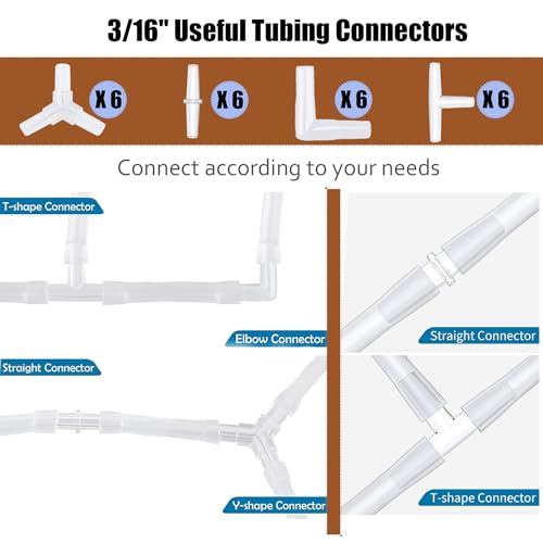 Aquarium Air Pump Accessories - Contains Airline Tubing, Control Valve, Air Stones, Connectors, Check Valves, Suction Cups