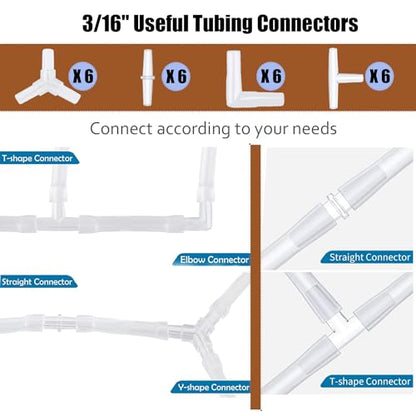 Aquarium Air Pump Accessories - Contains Airline Tubing, Control Valve, Air Stones, Connectors, Check Valves, Suction Cups