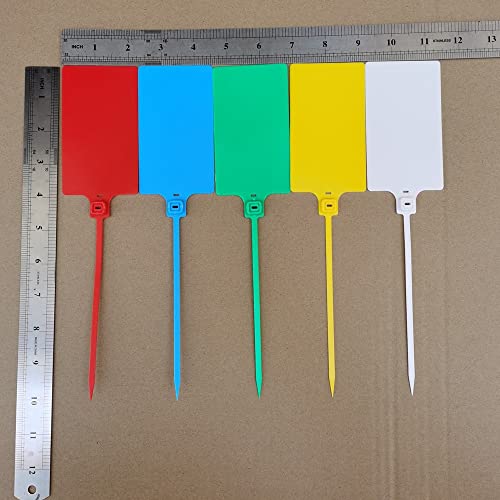 Plastic Seals Shipping Tags Logistics Use Big Sign Tie Large Label Tie, 255mm Total Length, Package of 100pcs (5 Colors Mixed) - color: 5 Colors Mixed