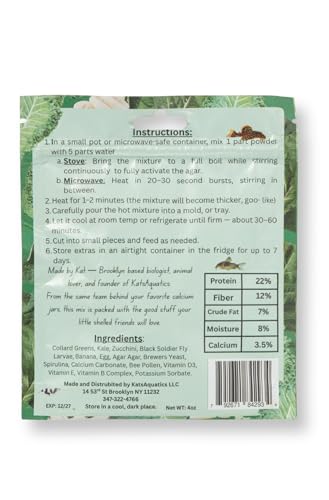 Nourish Snello Powder - for Snails, Shrimp, Plecos, Turtles - Complete Diet - Real Veggies & Proteins - NO Fillers - Easy to Make - No Bad Smell - USA Biologist Made.