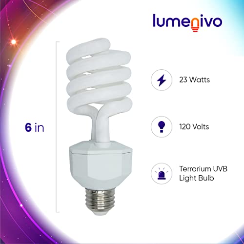 23 Watt UVB Reptile Light 5.0 23W Spiral Reptile Heat - 3 Pack | Terrarium Light Bulbs Turtles · Gecko · Tortoise · Snake · Lizard · Chameleons · Insects 120V - color: Uvb 5.0, size: 3 Count (Pack of 1)