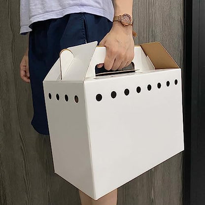 Cardboard Pet Carriers for Small Animals, Hamsters, Gerbils, Birds, Reptiles, Not for Cats or Dogs, Disposable Cardboard Pet Carrier 12 Pack