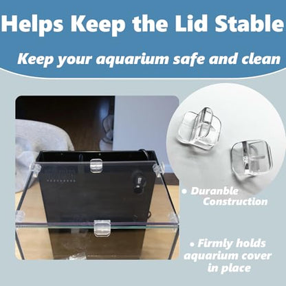 10 PCS Rimless Aquarium Clips for 1/8" to 3/16" Glass,Top Mounting Support Holder Clamp Replacements for Rimless Tank Lids