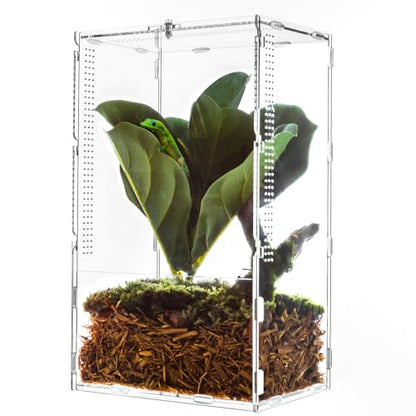 REPTI ZOO Large Tarantula Enclosure Spider Enclosure 14" X 8" X 6", 2 in 1 Acrylic Aboreal Breeding Box for Mantis Snail or Terrestrial Breeding Box for Cricket Jumping Spiders Tarantula