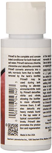 Seachem Prime Fresh and Saltwater Conditioner - Chemical Remover and Detoxifier 50 ml | Chemical Remover and Detoxifier - size: 50 mL, style: Conditioner