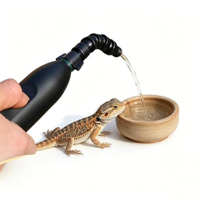 Electric Spray Bottle for Reptiles, Pet Spray Mister with 360° Universal Joint Nozzle & 3 Spray Modes for Terrarium Humidifying, Watering & Rinsing, Ideal for Gecko Lizard Turtle Snake Frog (1.2‘) - size: 1.2in hose
