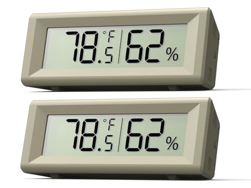 Small Digital Hygrometer, Humidity Meter, Indoor Thermometer, Room Temperature and Humidity Monitor, Gauge with Accurate Sensor, for House, Home, Baby Room, Greenhouse, Humidor, Incubator, Reptiles - color: Greige
