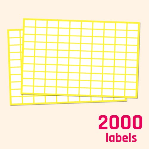 0.5" x 0.3", 2000 Pack - Small Price Stickers, White Pricing Labels | Small Labels to Write On - size: 2000 Pack
