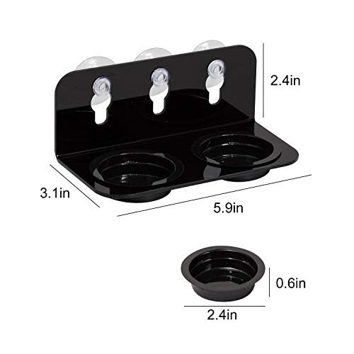 REPTI ZOO Reptile Water Bowl Double Grid Gecko Food Dish Feeder with Detachable Suction Cup and 6 Pcs Cups for Pet Food and Water Feeding