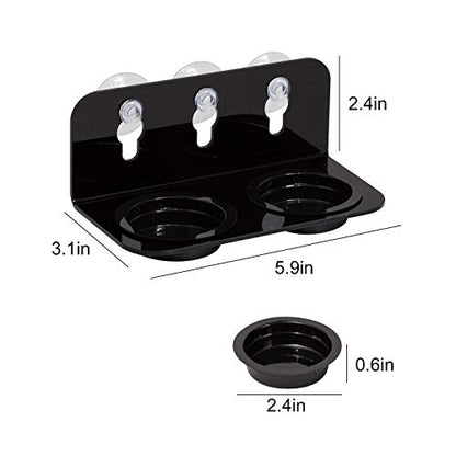 REPTI ZOO Reptile Water Bowl Double Grid Gecko Food Dish Feeder with Detachable Suction Cup and 6 Pcs Cups for Pet Food and Water Feeding