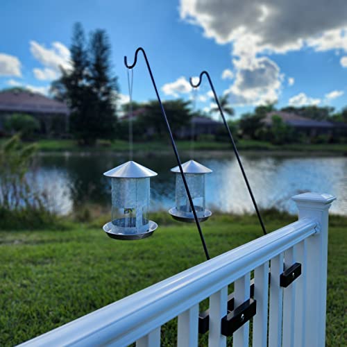 Premium - One Piece Pole - Long Hook Kits Ideal for Bird Feeders, Lighter Flower Baskets, Chimes, etc. for Vertical Spindled Deck Railings Only (27" Upright) Heavy Duty Hanger - size: (1) 27" Upright