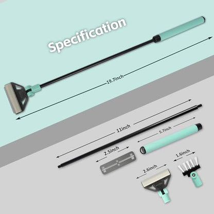 UPETTOOLSAlgae Scraper for Glass Aquariums,2 in 1 Adjustable Algae Scraper | with 5 Stainless Steel Blades and Cleaning Brush, Aquarium Glass Cleaning Tools for 20-40 Gallon Fish Tank