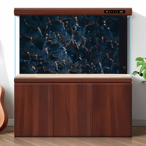 Rock Texture Reptile Habitat Background Dark Stone Wall Terrarium Backdrop Rock Surface Wall Abstraction Paint Spots Aquarium Background Abstract Rock Texture Fish Tank Background Vinyl 24x12in - color: Dark Blue, size: 24(W)x12(H)inches/ 60(W)*30cm(H)