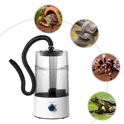 4L/1.06 Gallon Reptile Humidifier, Pet Fogger Mister Tank with 3 Mist Levels, High Efficiency Atomization with Anti-Dry Burn Protection, 36dB Low Noise, for Reptiles and Amphibians