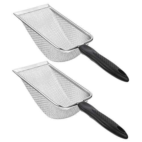 BESPORTBLE 2pcs Sand Steel Litter Scoop Long Handled Litter Shovel Aquarium Substrate Scooper Guinea Pig Poop Scooper Terrarium Tools