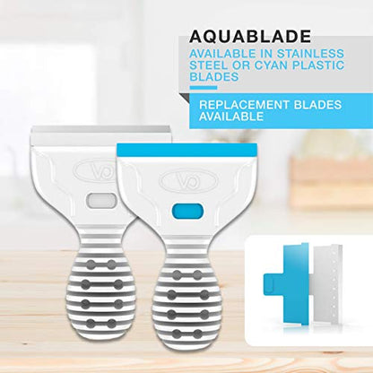 AquaBlade M - Short Stainless Steel Aquarium Scraper to Clean Aquarium Tank,White