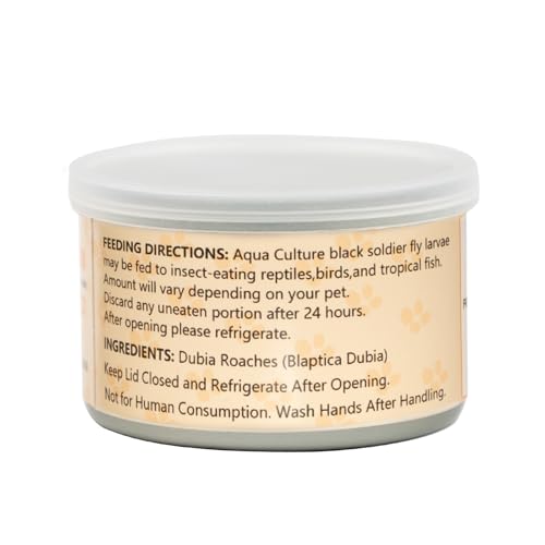 6 Pack Canned Dubia Roaches for Reptiles, Birds and Small Animals, Dubia Roaches, Healthy High Protein Treat, Reptile Food 7.2 Ounces Total