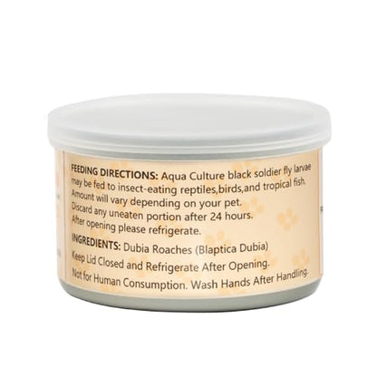 6 Pack Canned Dubia Roaches for Reptiles, Birds and Small Animals, Dubia Roaches, Healthy High Protein Treat, Reptile Food 7.2 Ounces Total