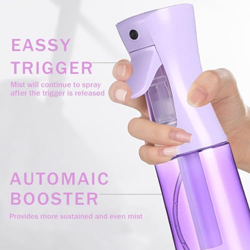 3 Pack Spray Bottles, 2-Pack Continuous Spray Bottles,Fine Water Mist Spray Bottles for Hair 6.8 OZ (200 ML) and 1oz 30ml Travel Spray Bottle Mister for Cleaning,Hairstyling,Plants,Barbers,Pets Purple - color: Purple