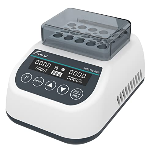 MDB100C Mini Dry Bath, 1.5ml x15 Programmable | Digital thermostatic block heater, heating & cooling, RT-15℃ to 100℃, 9 programs, timer,1.5ml block, for lab incubation - size: 1.5mlx15 ( Hot&Cold)