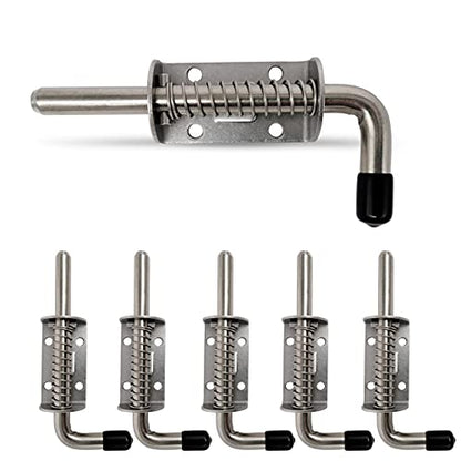 6 Pack 304 Steel 5 Inch（128MM） Spring Pin Latch Lock Pin Suitable for Doors，Utility Trailer Gate，Cabinets and etc.