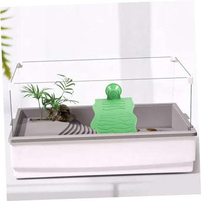 WOONEKY Reptile Basking Platform Cup Turtle Stand for Aquariums Easy to Install Tortoise Decor and Climbing Ramp for Healthy Exercise