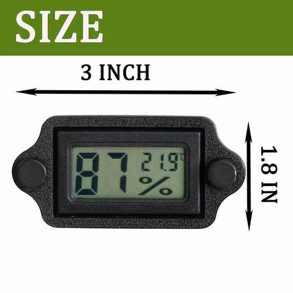 2PCS Magnetic Temperature and Humidity Monitor Jumping Spider Enclosure Accessories Digital Thermometer Hygrometer Gauge for Reptile Terrarium Tanks, Gecko Bearded Dragon (Rectangle) - color: Rectangle