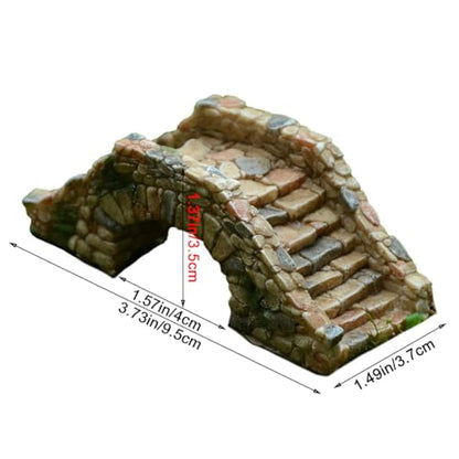Garden Decoration Resin Craft Mini Bridge Outdoors Artificial Bridge Set Arch Plank Bridge Rockery Bonsai House Garden Decor Fish Tank Ornament Micro Landscape Gift