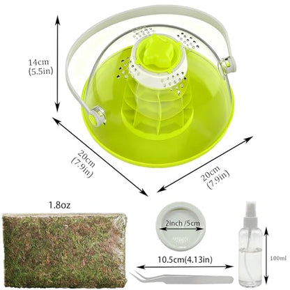 Snail Terrarium Kit Insect Enclosure Bug Terrarium Observation Container Praying Mantis Habitat Breeding Box Micro Habitat Starter Kit for Beetles Spider Small Reptile