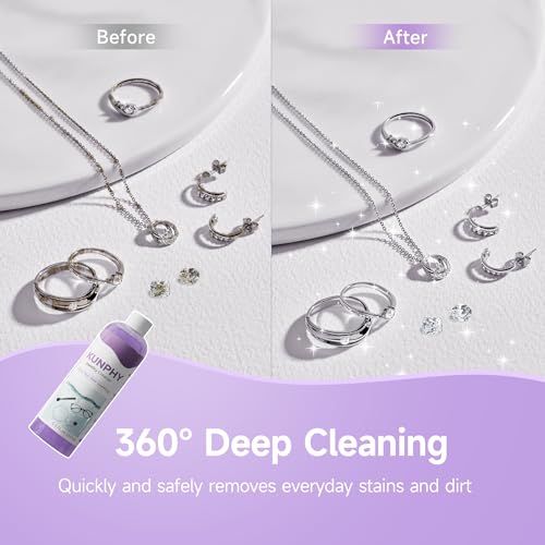 Upgraded Jewelry Cleaner, New Formula for All Ultrasonic Cleaners | 8.5 oz(250 ml), Enhanced Cleaning Effect, Multi-Purpose for Silver, Gold, Rings Diamond and Eyeglass - color: Purple