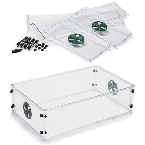 Medium Seed and Herb Domed Propagator with Vented Side Height Extension and Security Clip Set,Green - size: Medium with 1 Height Extender and Clips