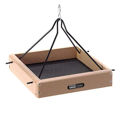 Birds Choice Recycled Hanging Tray Bird Feeder | Small | Collapsible Steel Hanging Rods, Open Tray Welcomes a Variety of Wild Birds, Weather-Resistant Poly Lumber - size: Small