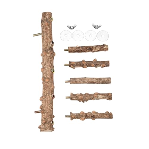 Bird Ladder Perch for Cage Natural Wood Bird Parrot Perch Stand Chewing Toy | Parrot Perch Bridge Climbing Cage Accessories for Small Medium Animal