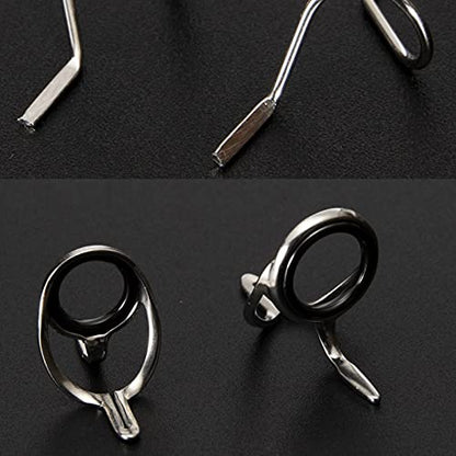VGEBY Fly Rod Set,Fly Fishing Angling Repair Tool Stainless Steel Strong Double Buckle Ring Different Size Fishing Accessories